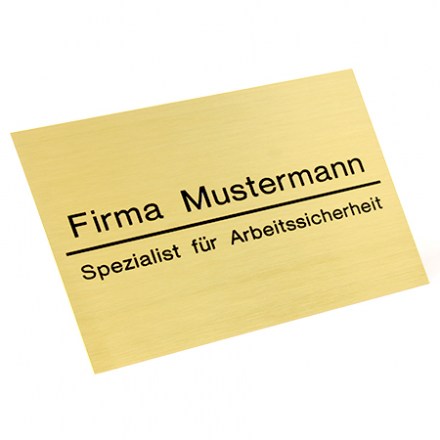 Firmen Schild Messing mit Tiefgravur